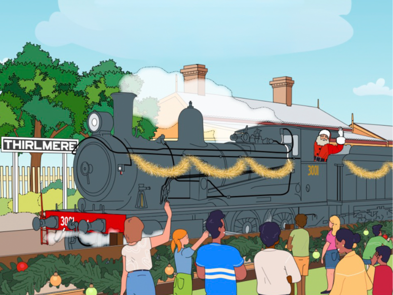 Santa Steam Train Rides.